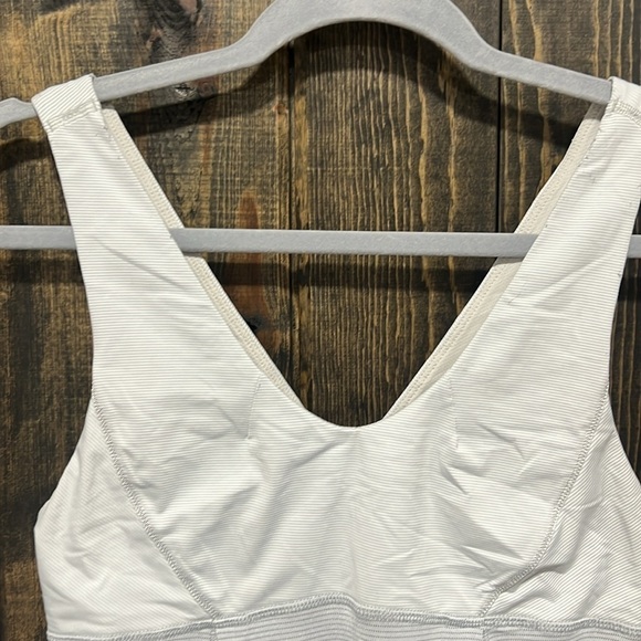Lululemon Hustle & Bustle Tank Top 6 Grey Striped Drawcord Waist Cinch Athletic - Picture 14 of 15